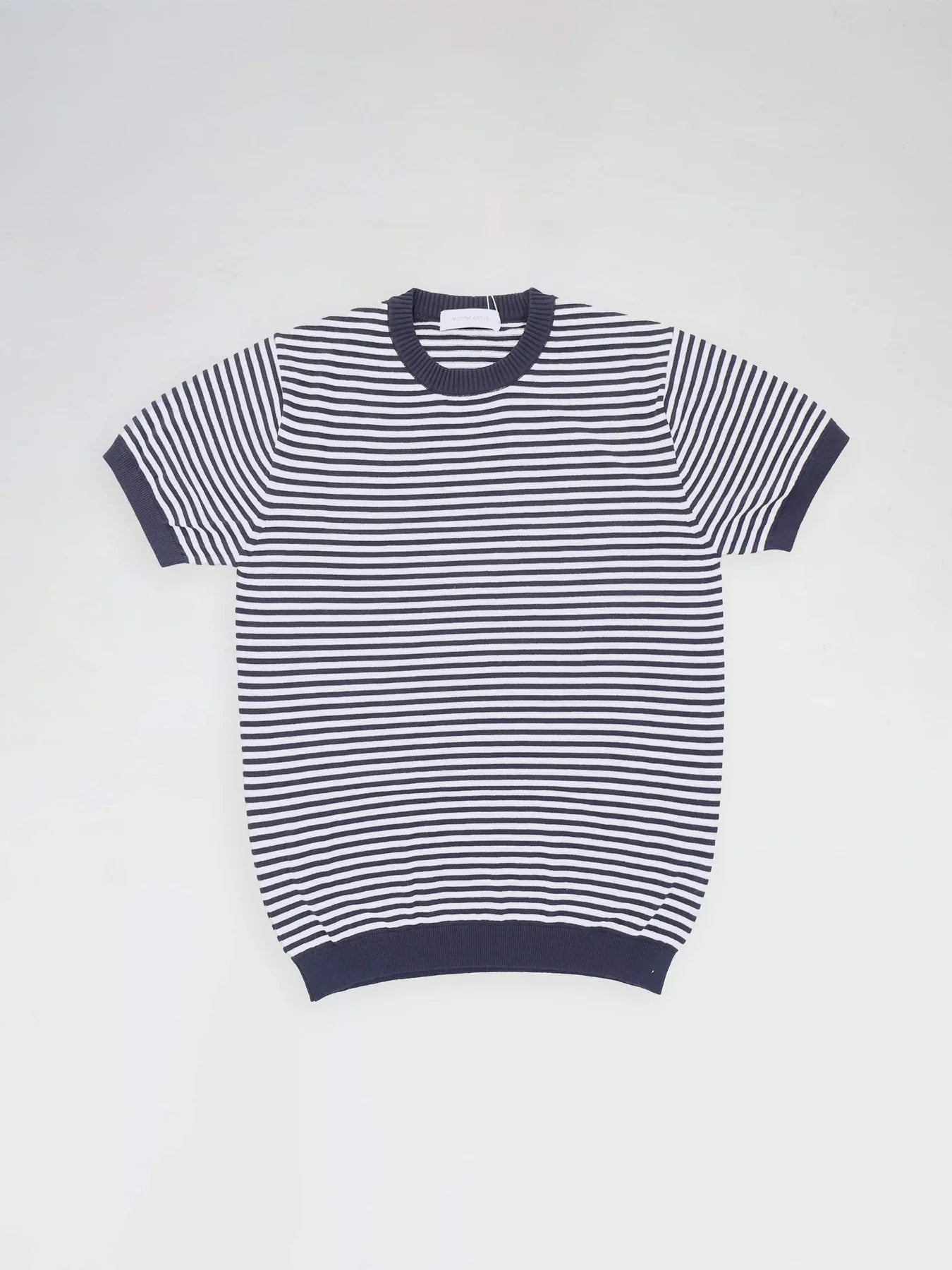 Mooncastle Ice Cotton Border Crewneck Navy White - Steranko Clothing Manchester