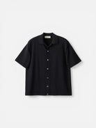 Mooncastle Ice Cotton Open Collar Shirt Black - Steranko Clothing Manchester