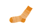 Nishiguchi Kutsushita Wool Jacquard Socks Lantern Orange - Steranko Clothing Manchester