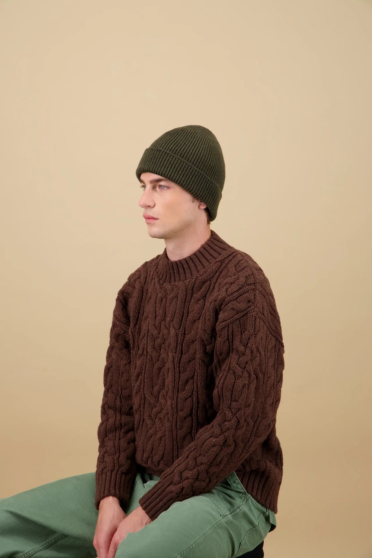 Nitto Ara Merino Beanie Khaki - Steranko Clothing Manchester