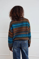 Noella Gio Knit Sweater Turquoise Brown Mix - Steranko Clothing Manchester