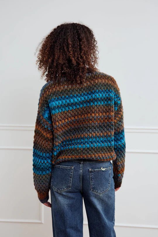 Noella Gio Knit Sweater Turquoise Brown Mix - Steranko Clothing Manchester