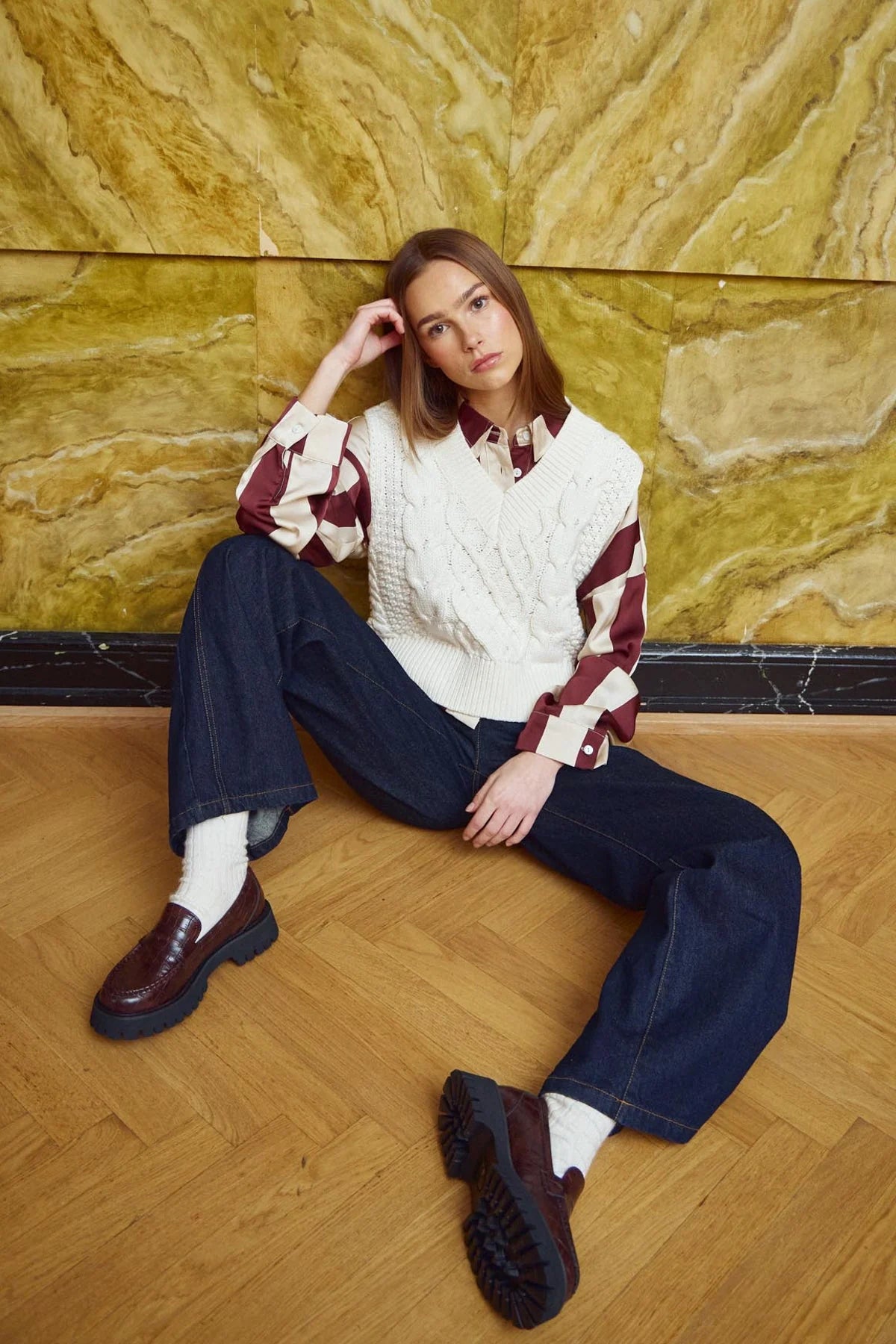 Noella Gio Knit Vest Ivory - Steranko Clothing Manchester