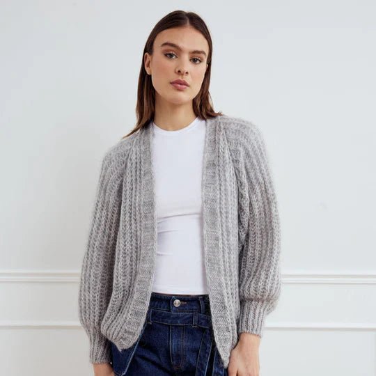 Noella Joseph Cardigan Light Grey Melange - Steranko Clothing Manchester