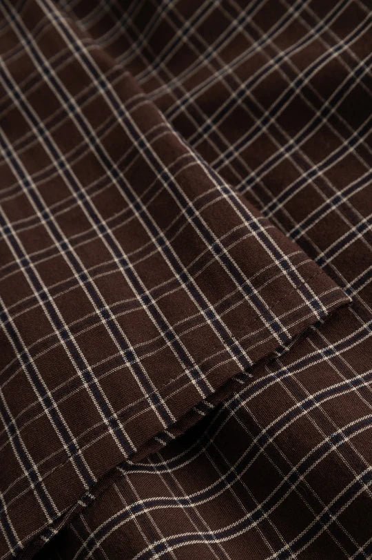 Noella Kesha L/S Blouse Cari Brown Check - Steranko Clothing Manchester