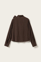 Noella Kesha L/S Blouse Cari Brown Check - Steranko Clothing Manchester