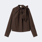 Noella Kesha L/S Blouse Cari Brown Check - Steranko Clothing Manchester