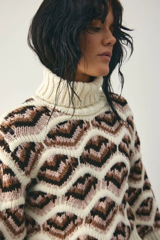 Noella Lata Knit Ivory Multi - Steranko Clothing Manchester