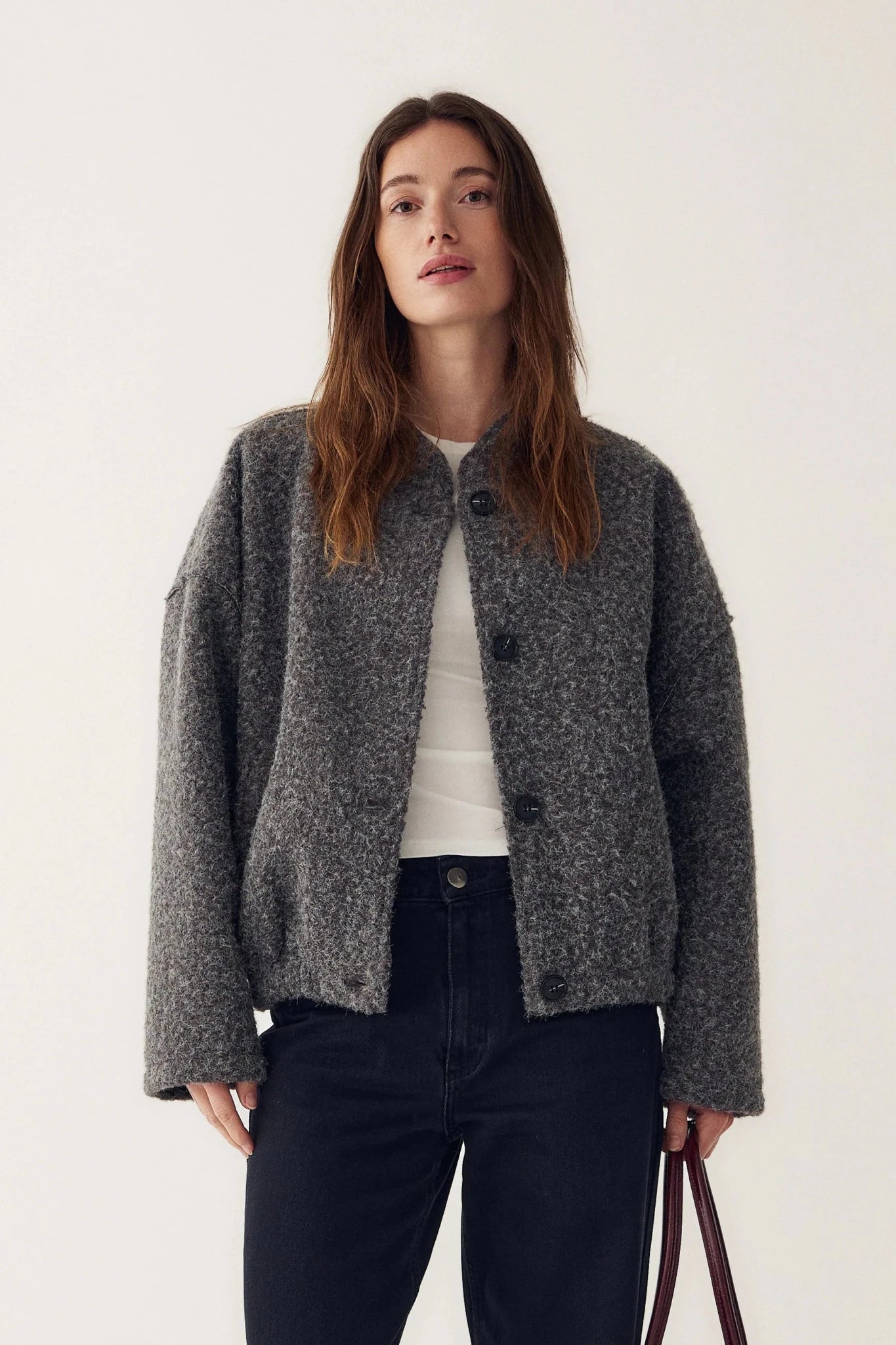 Noella Marnie Jacket Dark Grey Melange - Steranko Clothing Manchester