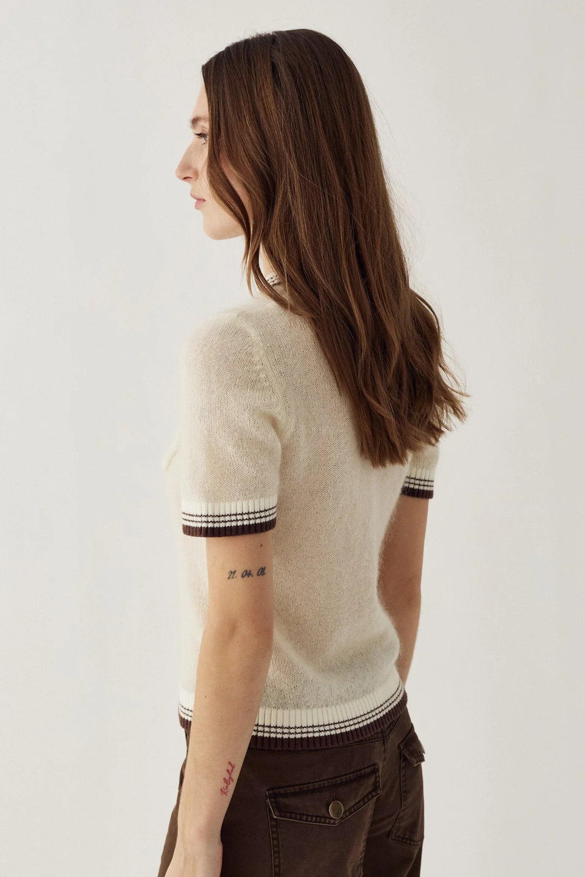 Noella Marthy Knit Ivory Brown - Steranko Clothing Manchester