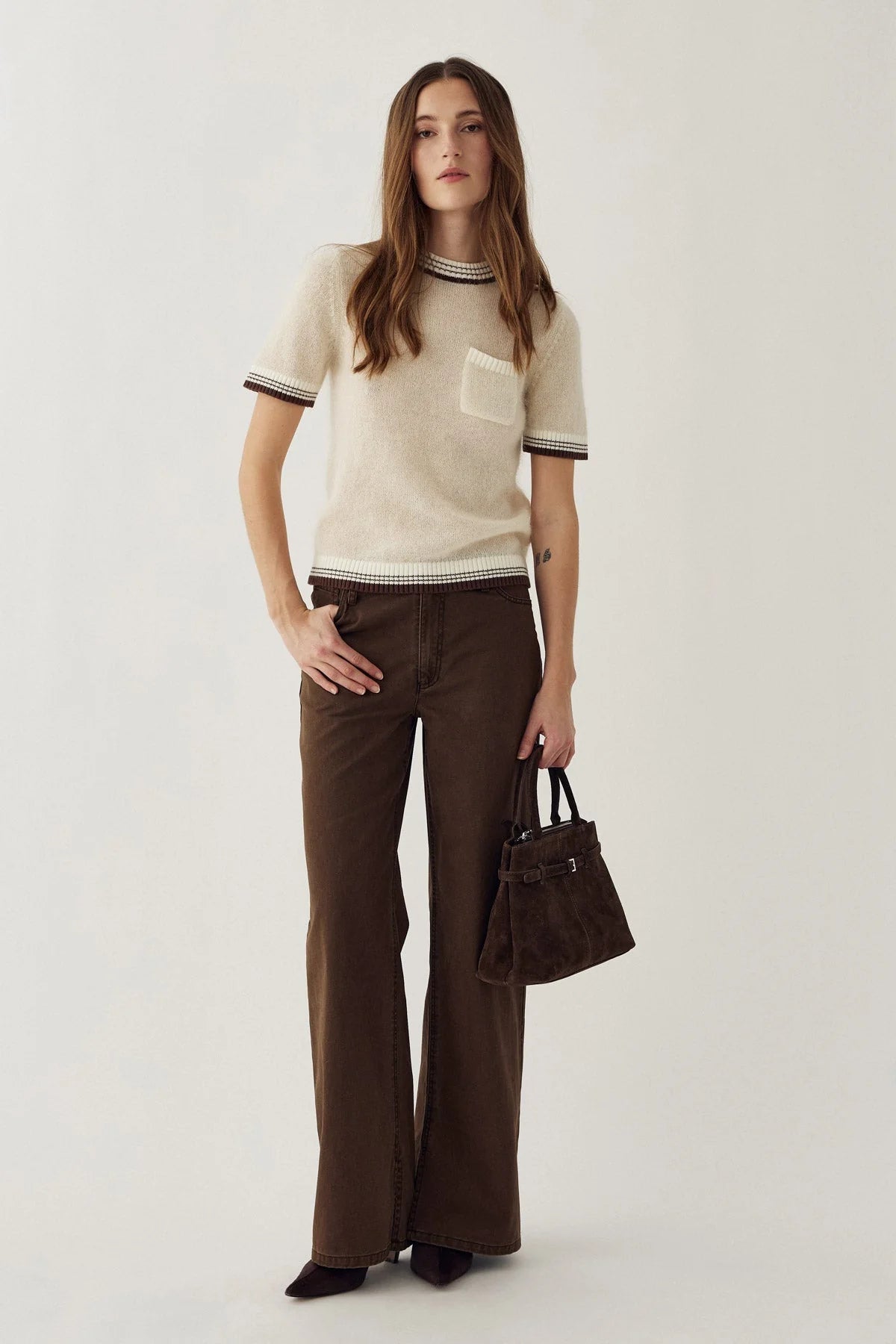 Noella Marthy Knit Ivory Brown - Steranko Clothing Manchester