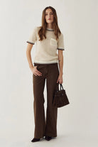 Noella Marthy Knit Ivory Brown - Steranko Clothing Manchester