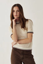 Noella Marthy Knit Ivory Brown - Steranko Clothing Manchester