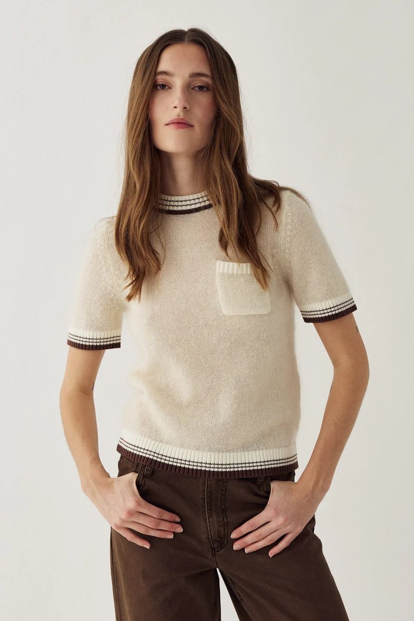 Noella Marthy Knit Ivory Brown - Steranko Clothing Manchester
