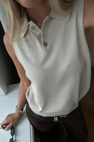 Noella Maxine SL Knit Polo Oyster - Steranko Clothing Manchester