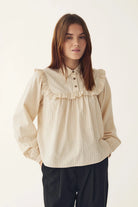 Noella Mikayla Blouse Donnie Cream Stripe - Steranko Clothing Manchester