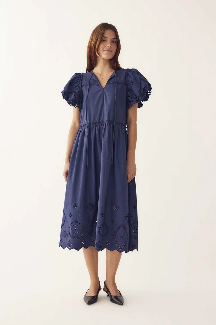 Noella Monica Dress Dusty Blue - Steranko Clothing Manchester
