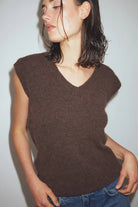 Noella N - Leatrice Knit Vest Dark Brown - Steranko Clothing Manchester