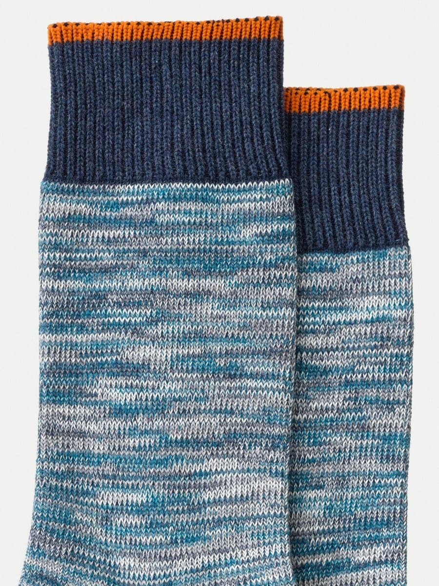 Nudie Jeans Co Rasmusson Multi Yarn Sock Blue - Steranko Clothing Manchester