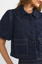Numph Aletta SS Shirt Dark Blue Denim - Steranko Clothing Manchester