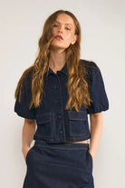 Numph Aletta SS Shirt Dark Blue Denim - Steranko Clothing Manchester