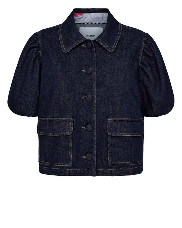 Numph Aletta SS Shirt Dark Blue Denim - Steranko Clothing Manchester
