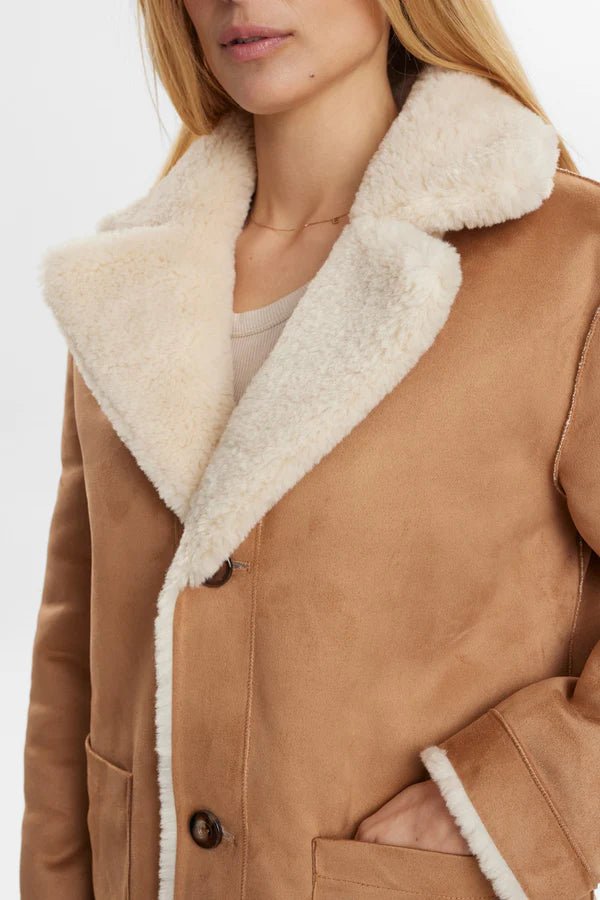 Numph Elliot Reversible Coat Cognac - Steranko Clothing Manchester