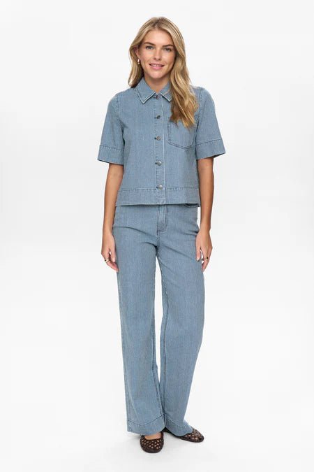Numph Erina Shirt Medium Blue Denim - Steranko Clothing Manchester