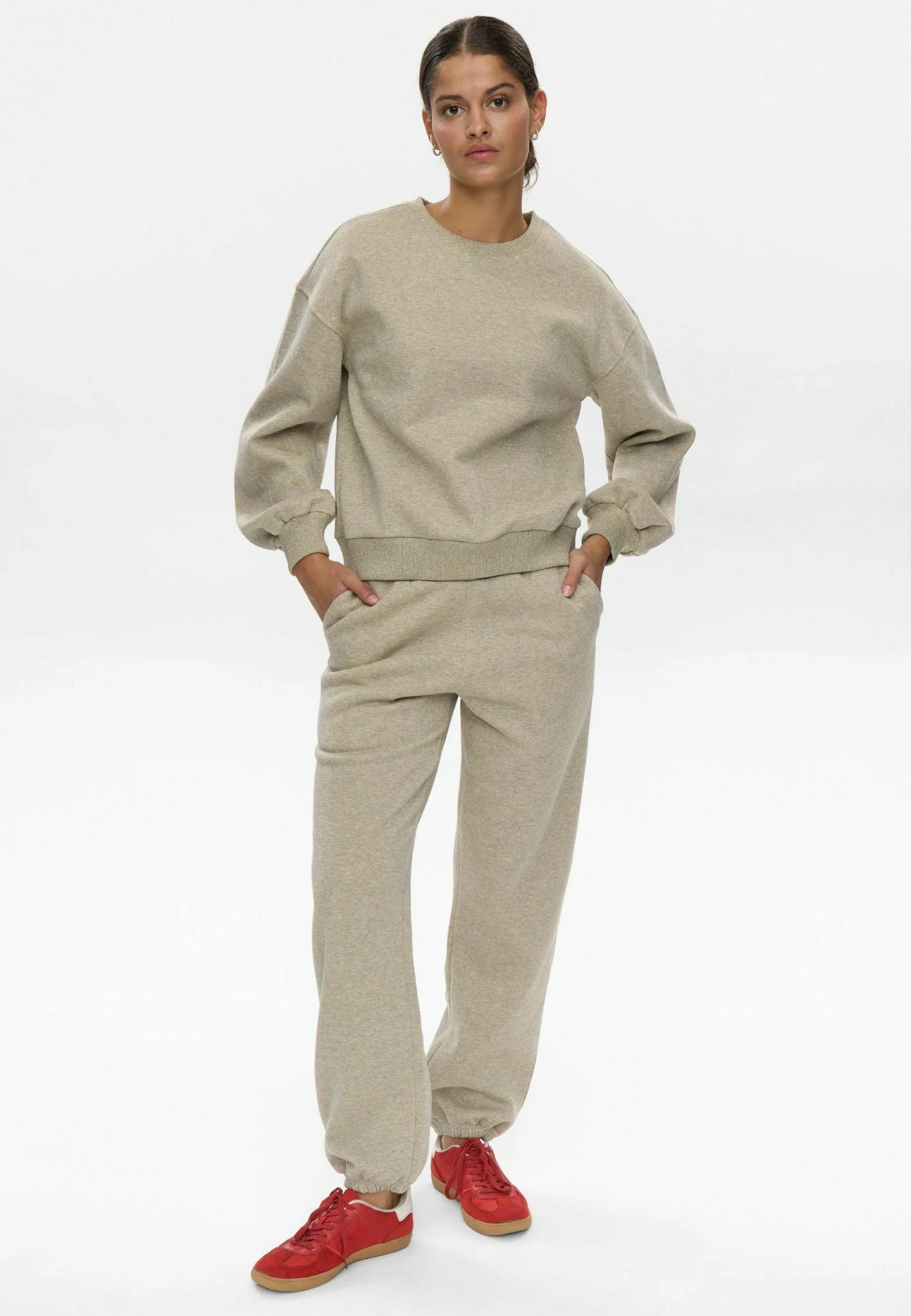 Numph Nucalli Sweatshirt Creme Melange - Steranko Clothing Manchester