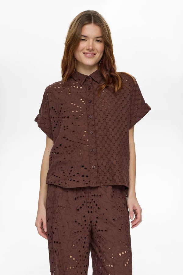 Numph Palma SS Shirt Chicory Coffee - Steranko Clothing Manchester
