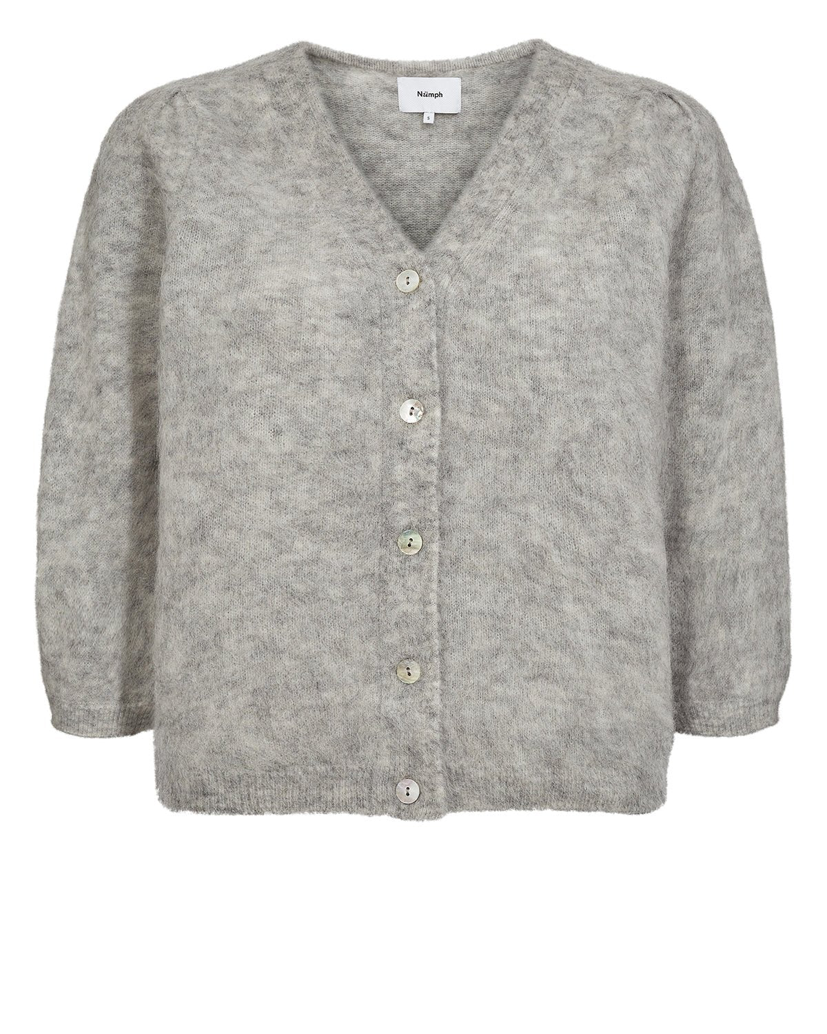 Numph Siri Brushed Cardigan Light Grey Melange - Steranko Clothing Manchester