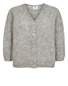 Numph Siri Brushed Cardigan Light Grey Melange - Steranko Clothing Manchester