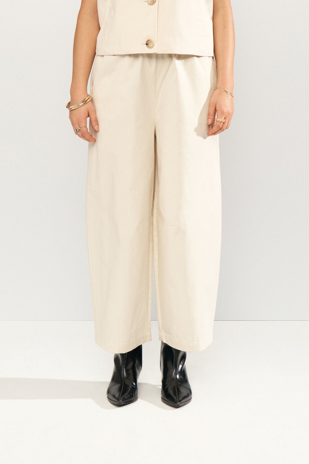 Numph Sunna Cropped Pants Whitecap Grey - Steranko Clothing Manchester