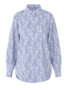 Object Ciara L/S Lo Shirt Dark Denim/White - Steranko Clothing Manchester