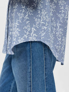 Object Ciara L/S Lo Shirt Dark Denim/White - Steranko Clothing Manchester