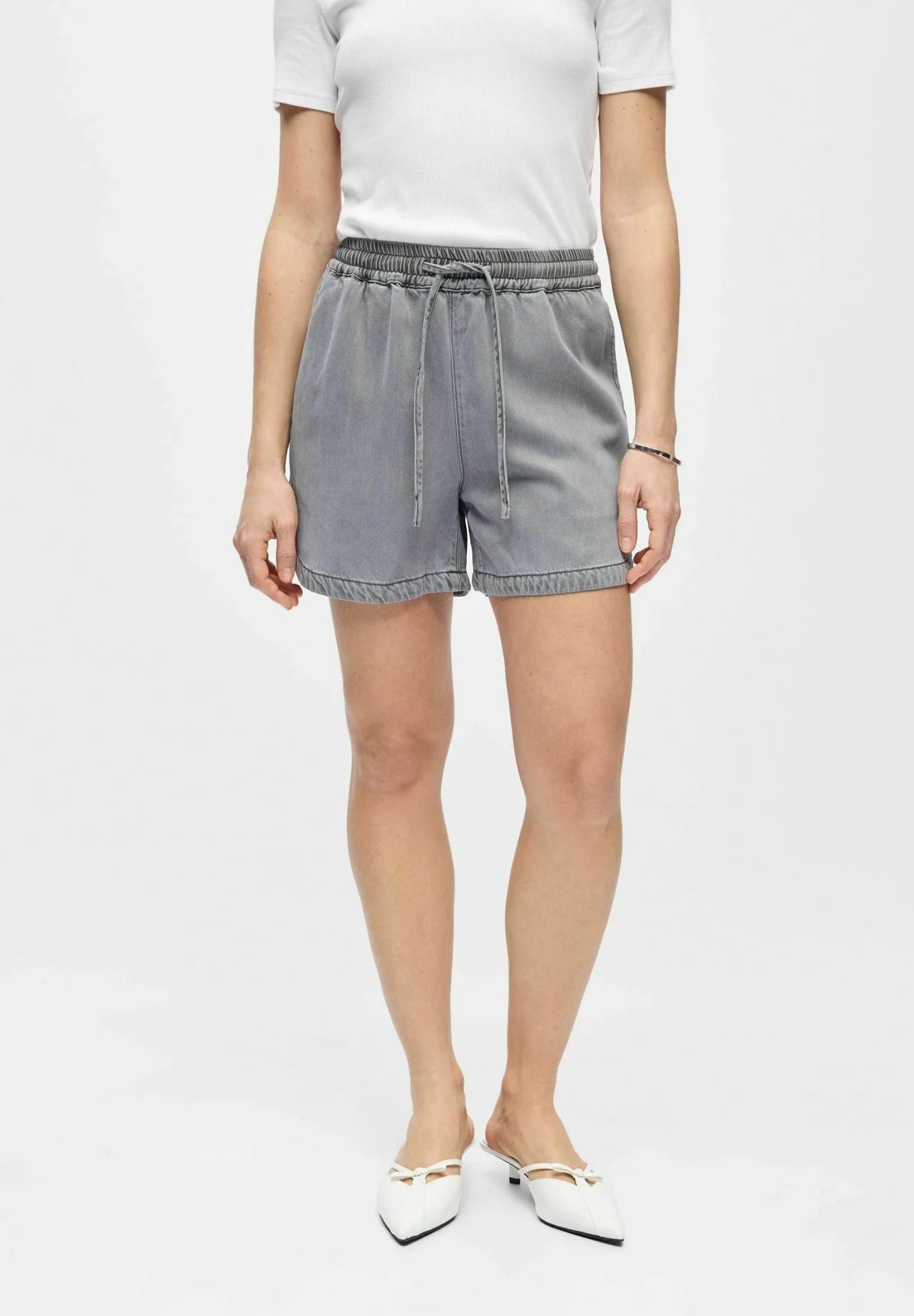 Object Frame Shorts Light Grey Denim - Steranko Clothing Manchester