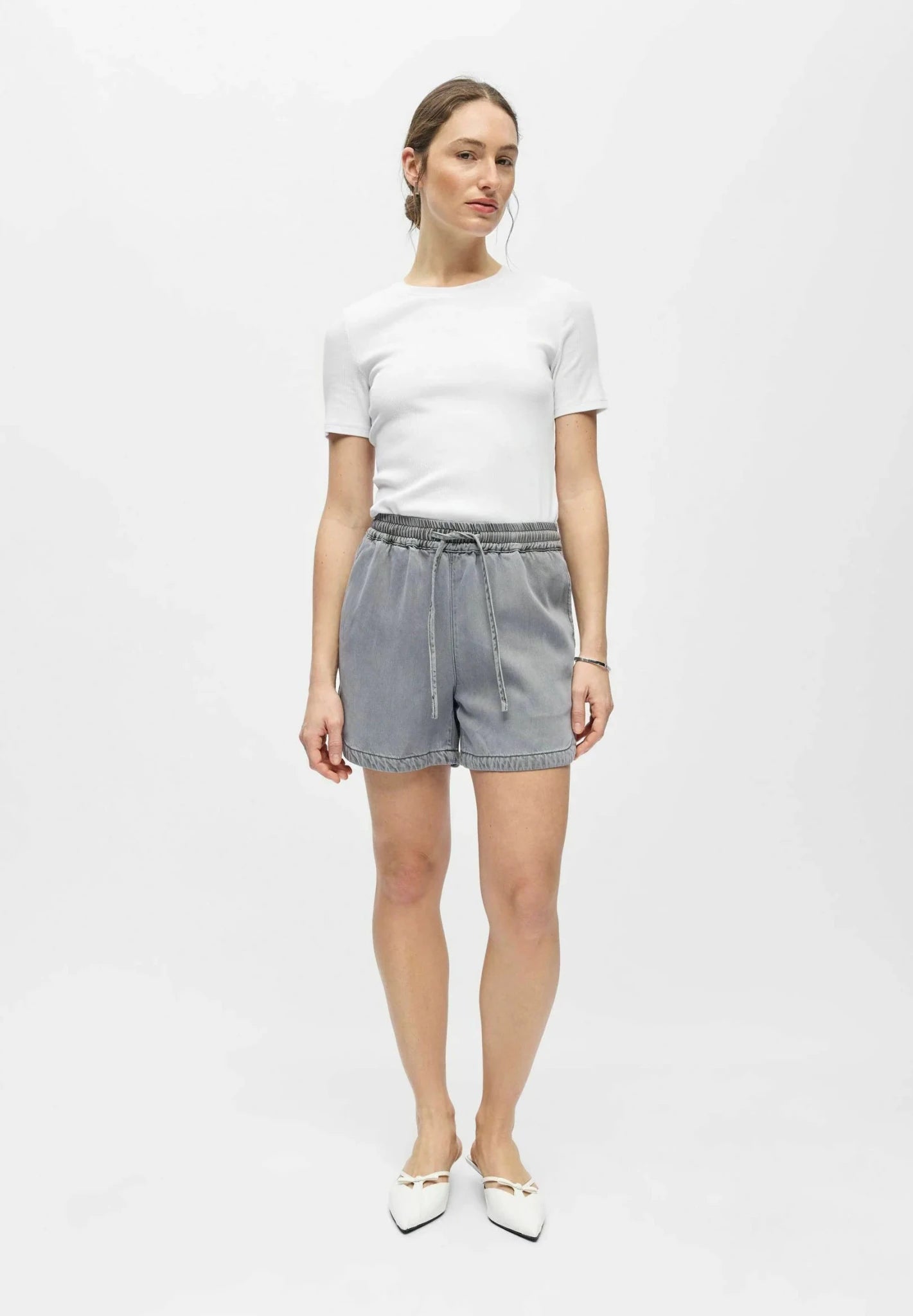 Object Frame Shorts Light Grey Denim - Steranko Clothing Manchester