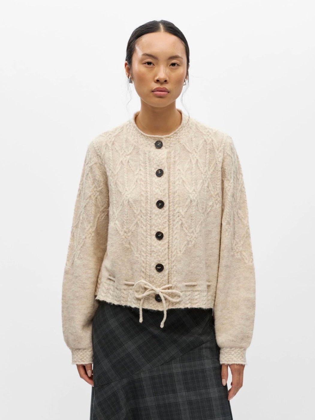 Object Gunvi L/S Cardigan Macadamia/Melange - Steranko Clothing Manchester