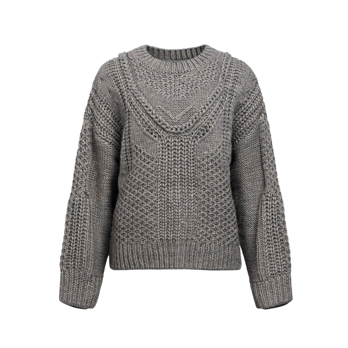 Object Hinna L/S Pullover Medium Grey/Melange - Steranko Clothing Manchester