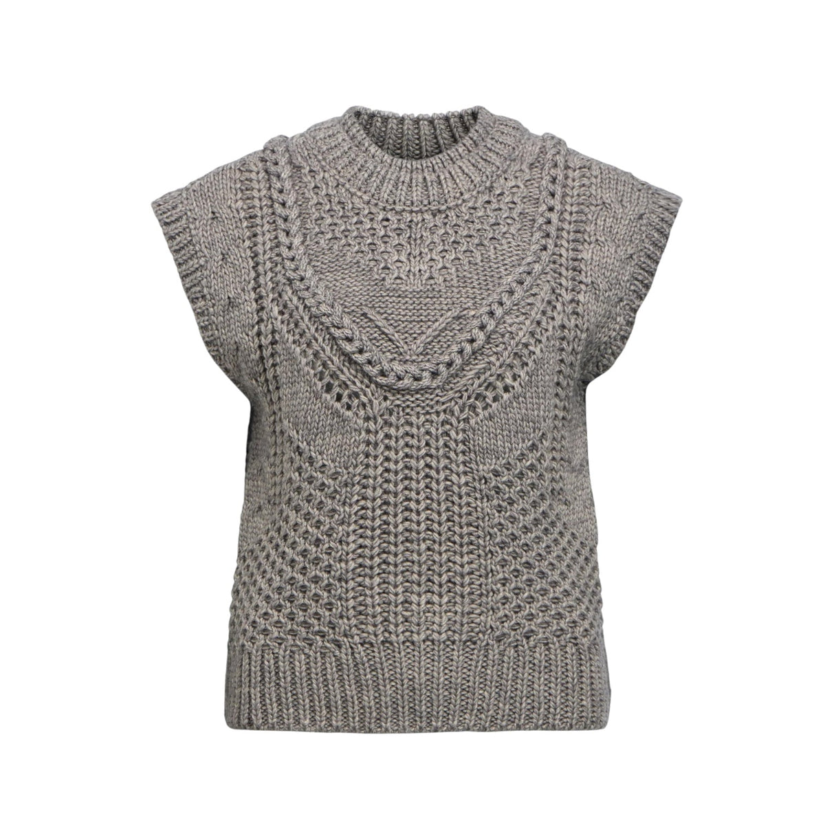 Object Hinna Vest Medium Grey/Melange - Steranko Clothing Manchester