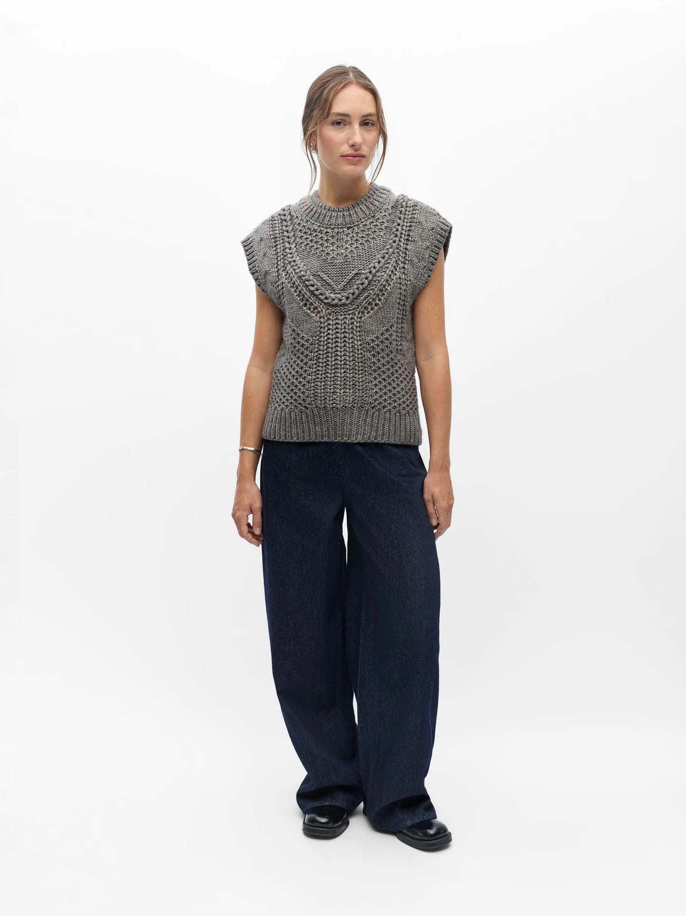 Object Hinna Vest Medium Grey/Melange - Steranko Clothing Manchester