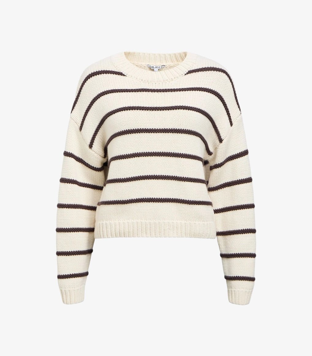 Object Joda Striped Jumper Birch - Steranko Clothing Manchester