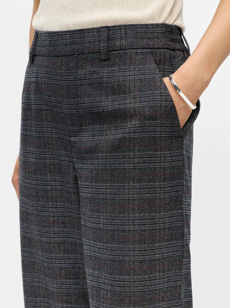 Object Lisa Wide Leg Pant Dark Grey Melange - Steranko Clothing Manchester