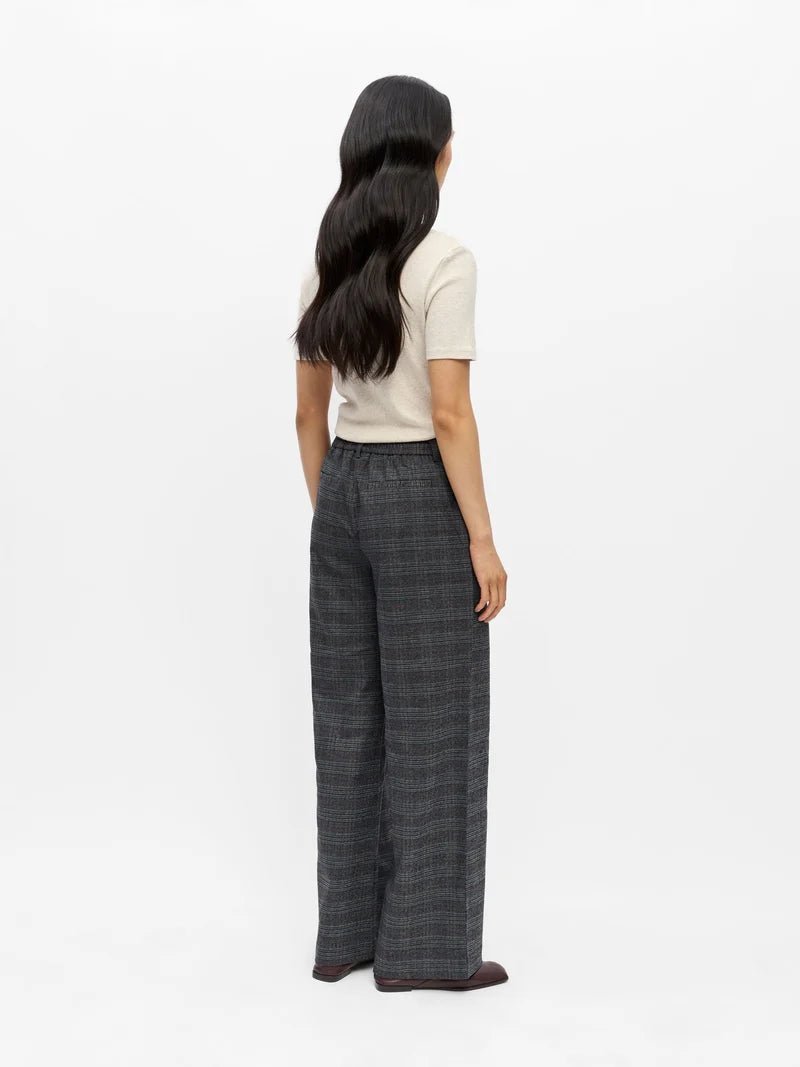 Object Lisa Wide Leg Pant Dark Grey Melange - Steranko Clothing Manchester