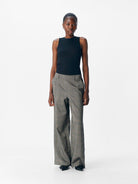 Object Lisa Wide Pants Black/Humus - Steranko Clothing Manchester