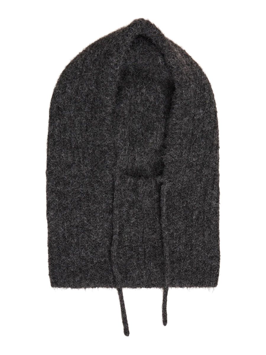 Object Milu Knitted Balaclava Dark Grey Melange - Steranko Clothing Manchester