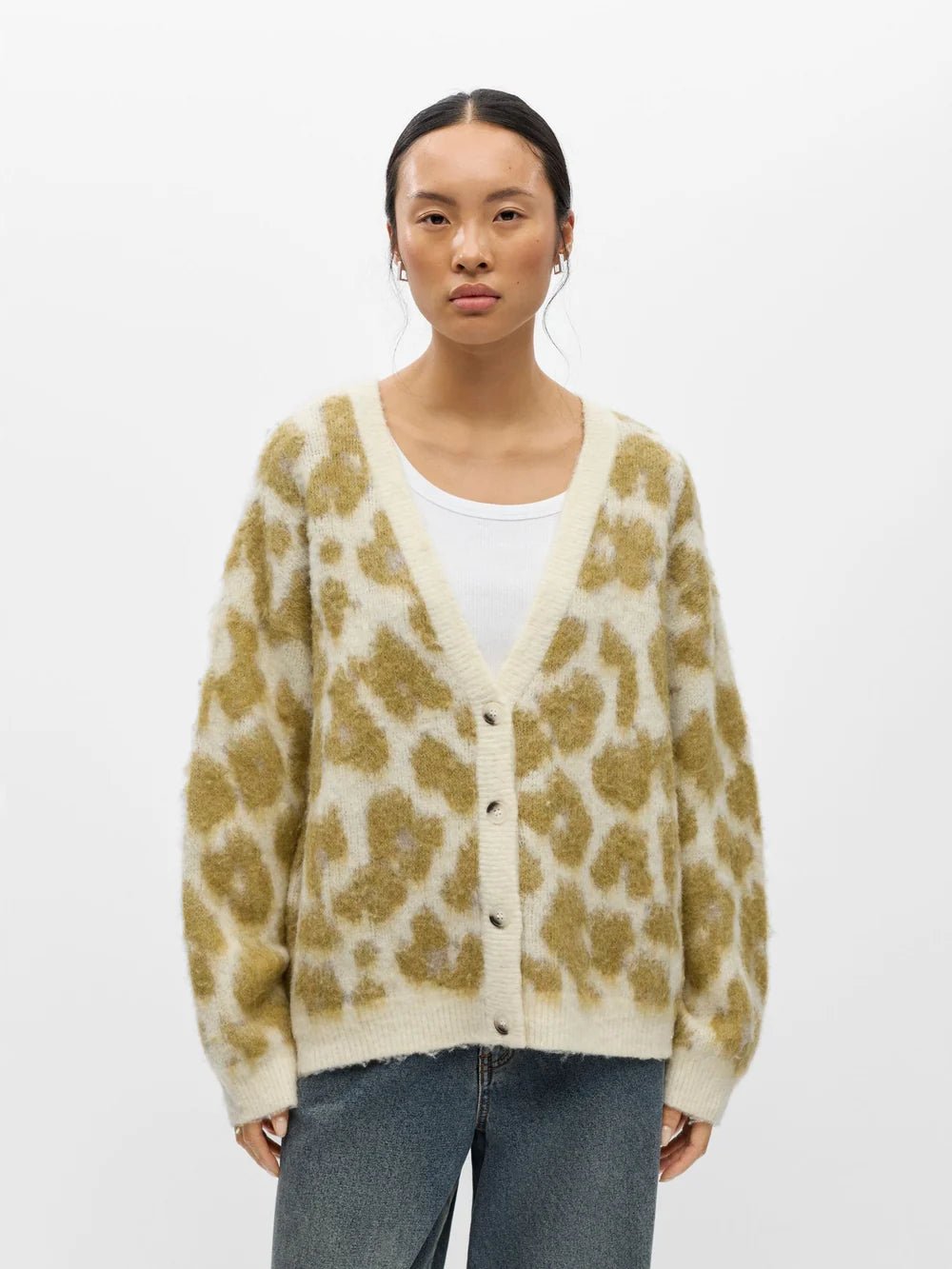 Object Pipsy L/S Brushed Cardigan Birch Fennel Seed - Steranko Clothing Manchester