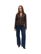 Object Reynard L/S Zip Cardigan Seal Brown - Steranko Clothing Manchester
