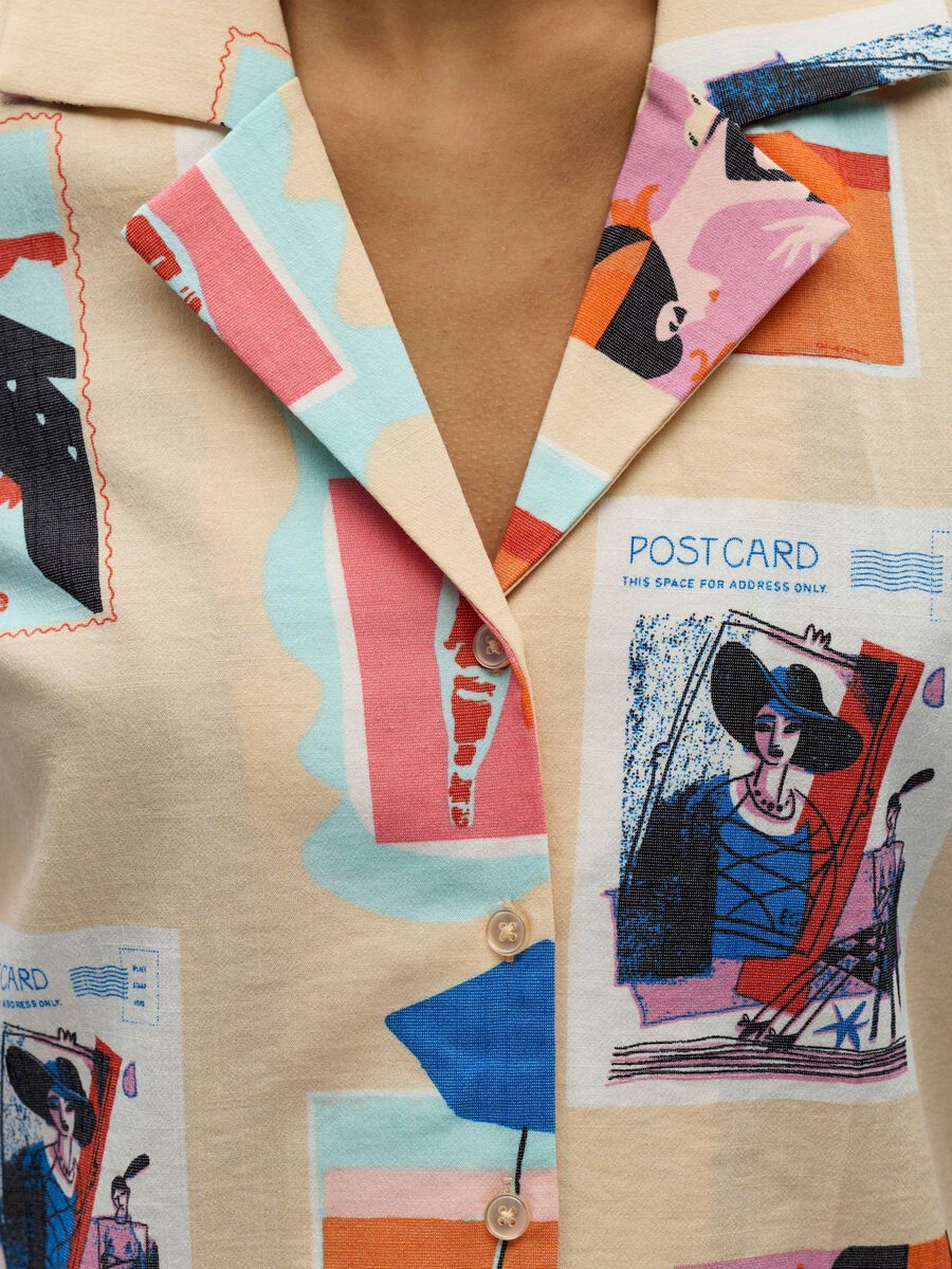 Object Tracy Printed Shirt Sandshell - Steranko Clothing Manchester