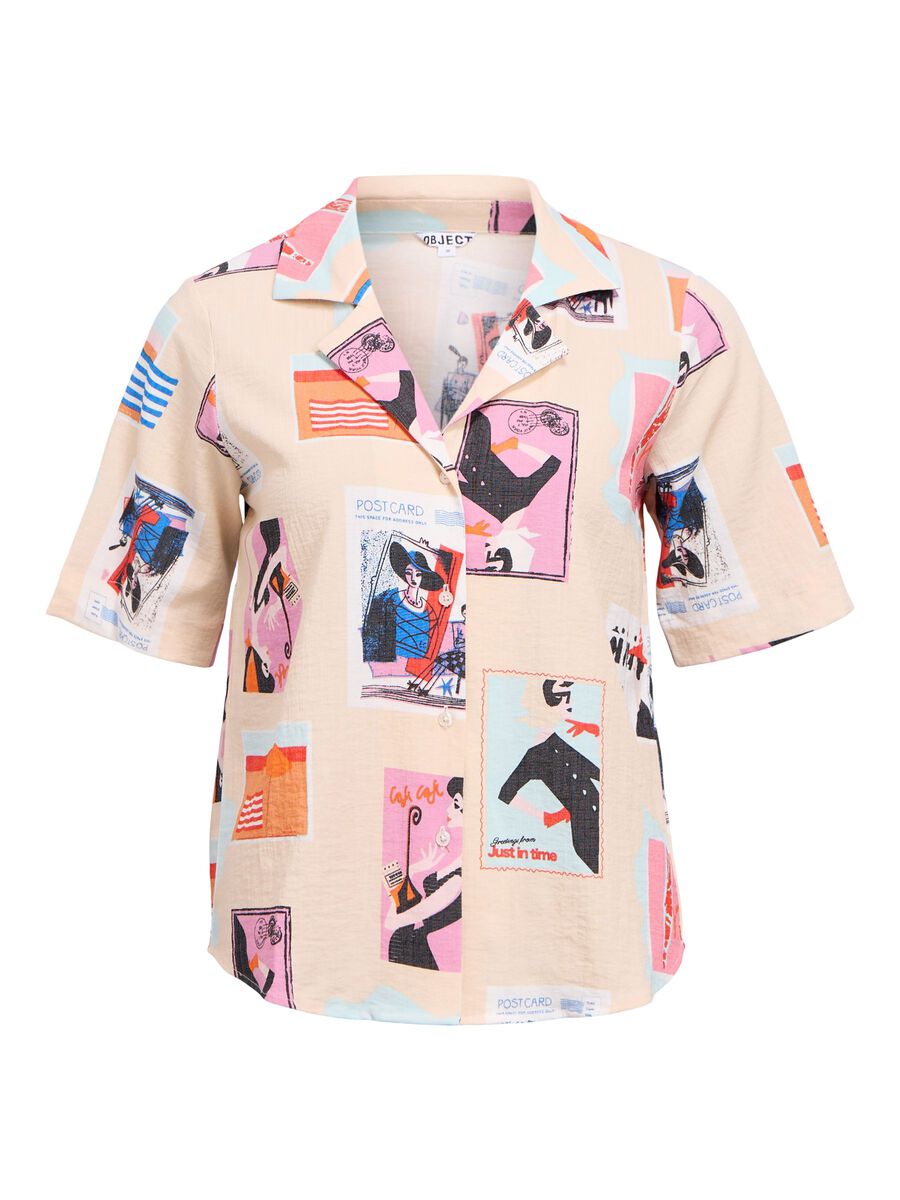 Object Tracy Printed Shirt Sandshell - Steranko Clothing Manchester